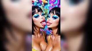 A matter of joke Lesbos Tongue and Kiss Fetish, Ai Animation