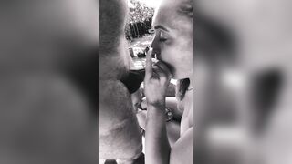 Pretty angel sucking knob