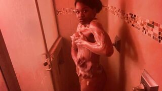 Shower time, What part of my body would u like to wash? BUTT, BACK, VAGINA, BREASTS, FEET tell me.