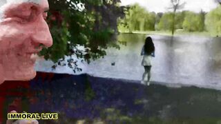 Chubby Booty Freedom Lover Briseida Myers Drilled In Public Park And Double Permeated