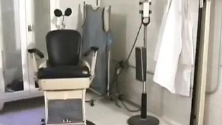 Slim teen gets whipped on the back whilst fastened
