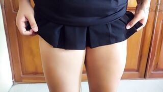 Assjob: My Stepbrother Left Me a Cum Stain on My Miniskirt, but It Was My Fault for Leaving the Balls Dry