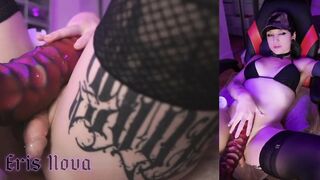 Hawt Alt Trans Cutie Gets Gaped by Giant Sex toy on Screw Machine
