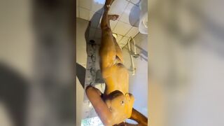 Homemade wife bathing movie scene
