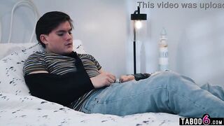Ebony stepmom mother I'd like to fuck helps out injured stepson after this babe caught him