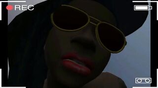 Intimate movie scene of Lash Leiy Ebony gal with a large booty and braids hot