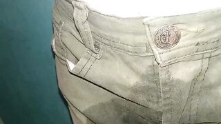 Panties soiled with a cloth diaper