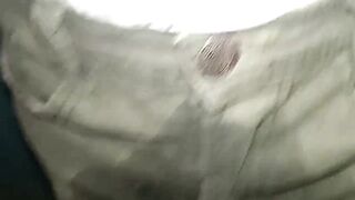 Panties soiled with a cloth diaper