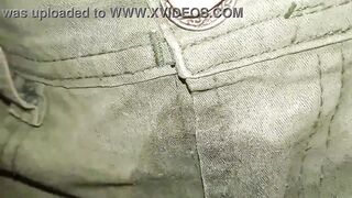 Panties soiled with a cloth diaper