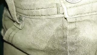 Panties soiled with a cloth diaper