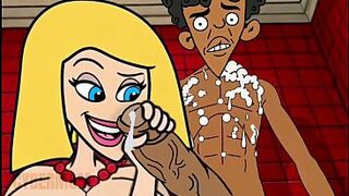2 Toons: "Excited stepmom jerks off stepson's schlong in the shower" and "Married floozy stars in interracial porn with Ebony chaps," plus anal bonus from a married pair