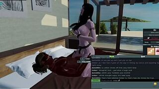 A rock angel finishes a porn recording
