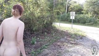 Getting undressed on the side of the road