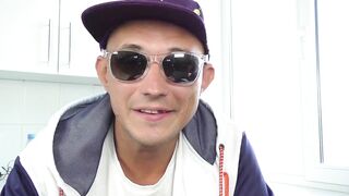 Trip thrash. Nudist hotty unexpectedly sucks blogger's knob