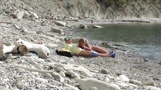 Trip thrash. Nudist hotty unexpectedly sucks blogger's knob
