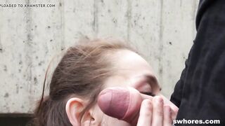 Czech street whore takes a biggest load on her face in POV episode