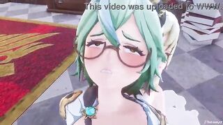 A Night In Mondstadt Part two Genshin Impact Sucrose x Lumine - PinkSama - Animation Comics R34