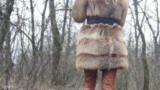 Outdoor sex with redhead teen in winter forest. Risky public bang - Otta Koi