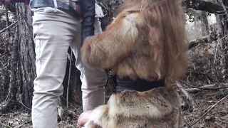 Outdoor sex with redhead teen in winter forest. Risky public bang - Otta Koi