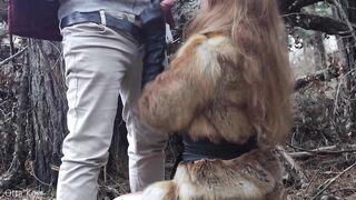 Outdoor sex with redhead teen in winter forest. Risky public bang - Otta Koi