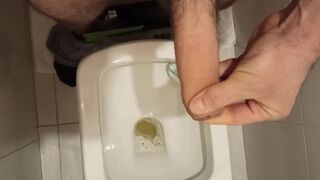 I pee in the WC, lift my dick by masturbation, prepare it for entering your anal.