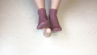 My perspired pink Sockjob & footjob