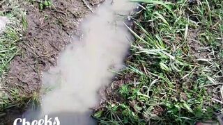 Exposed feet in mud