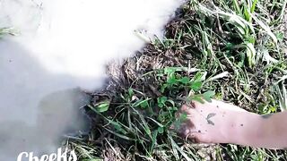 Exposed feet in mud