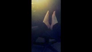 See my nice-looking feet beneath my desk.