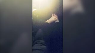 See my nice-looking feet beneath my desk.