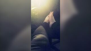 See my nice-looking feet beneath my desk.