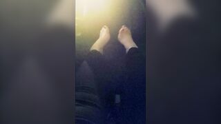 See my nice-looking feet beneath my desk.
