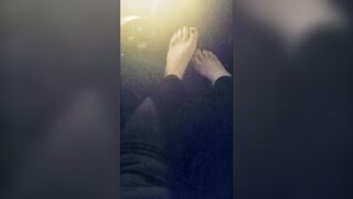 See my nice-looking feet beneath my desk.
