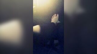 See my nice-looking feet beneath my desk.