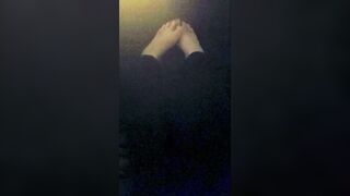 See my nice-looking feet beneath my desk.