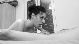Glamorous angel giving a unfathomable oral pleasure, using saliva that babe manages to make his jock vanish