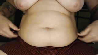 Squeezing Jiggling My Obese Abdomen