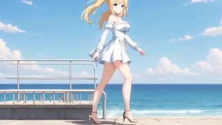 Blond Mini Costume Bitch Pier Butt & Tit Flash Loud Masturbation Ai Generated