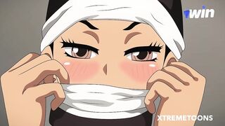 Tanjiro wakes up from a coma to screw his nurse who surprises him with her large boobs and a delightsome b