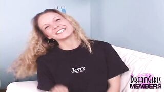 Small Freak Bares Her Shaved Vagina On Our Daybed