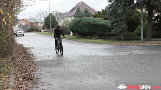 BangVan - Breasty Screw Van Driver Jennifer Mendez Gives 1st Assist to a Excited Cyclist