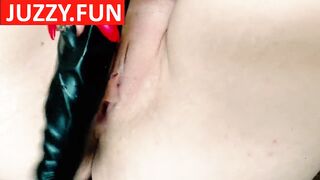 WHITE RUSSIAN BRUNETTE HAIR MASTURBATES Lying ON SOFA