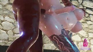 Keyla And Shemale hentai playing with belt-on