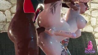 Keyla And Shemale hentai playing with belt-on