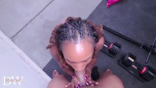 Black Pair Garage Workout Sex BBC Cum on Vagina