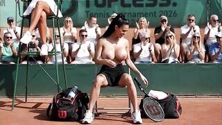 TOPLESS UNDRESSED TENNIS MATCH - (Bare in Public AI Entertainment)