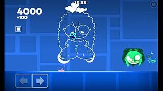 Grabbing a admirable booty in Geometry Dash