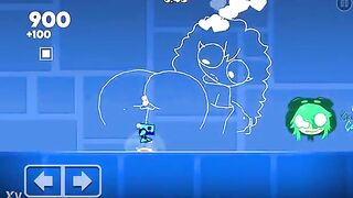 Grabbing a admirable booty in Geometry Dash