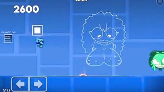 Grabbing a admirable booty in Geometry Dash