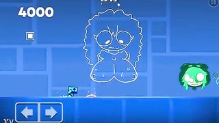 Grabbing a admirable booty in Geometry Dash